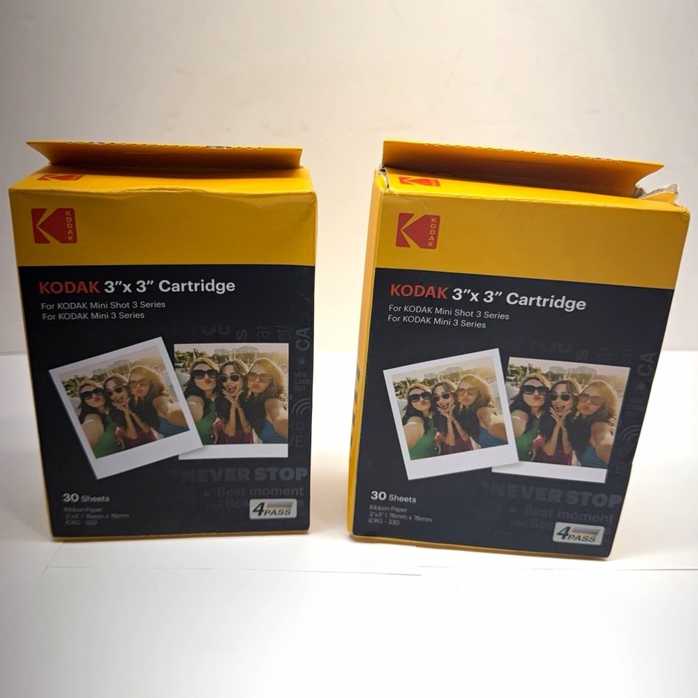 Kodak 3x3 Cartridge ICRG-330 Dye Sublimation Mini Shot 3 Mini 3 Lot of 2 30ct